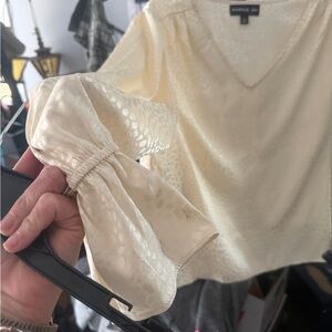 Forever 21 Cream Patterned Blouse